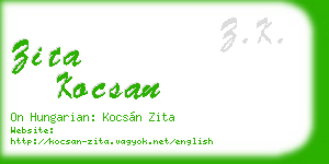 zita kocsan business card